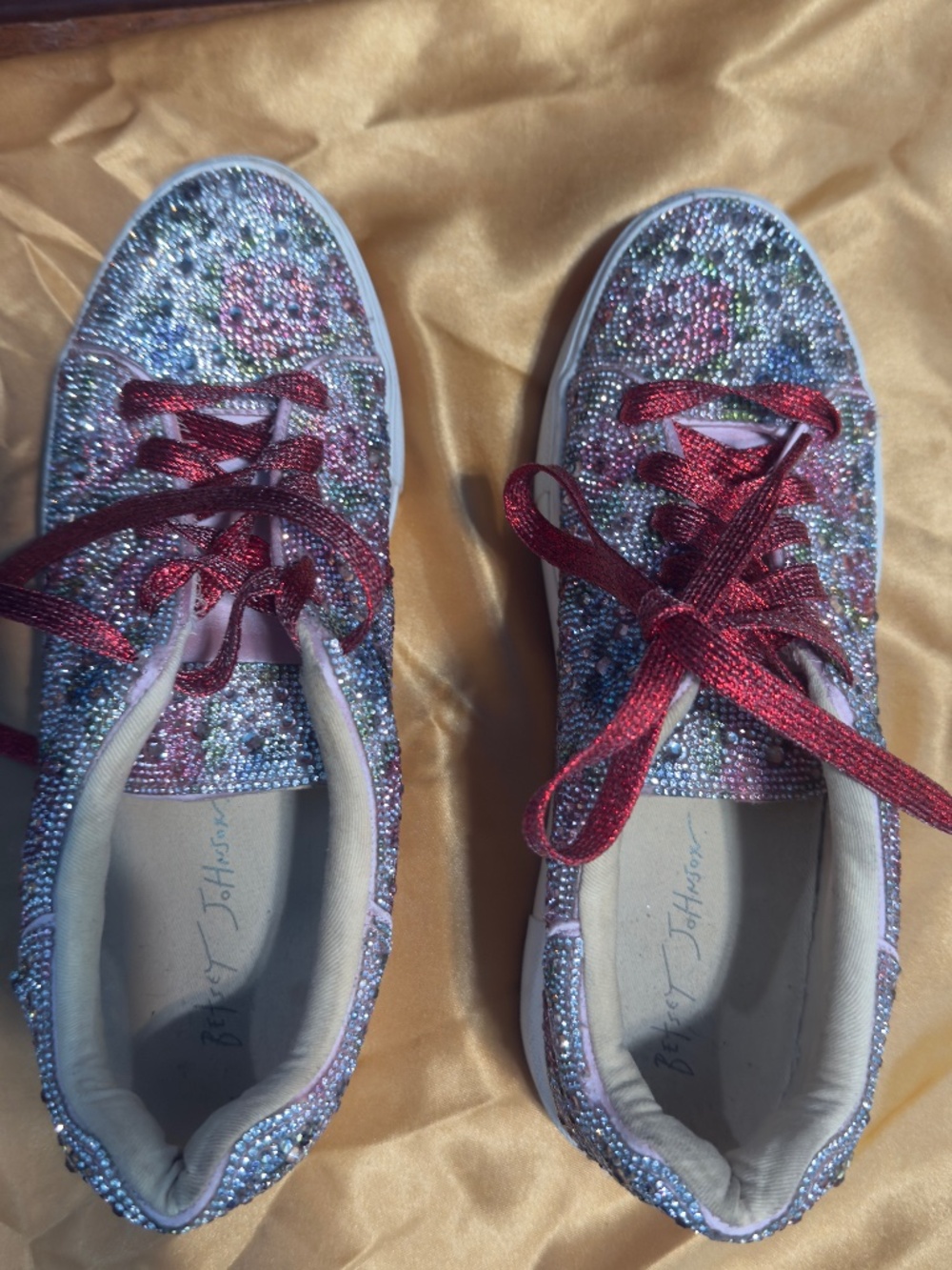Beautiful Bling Sneakers - Multi color rhinestones Size 8.5